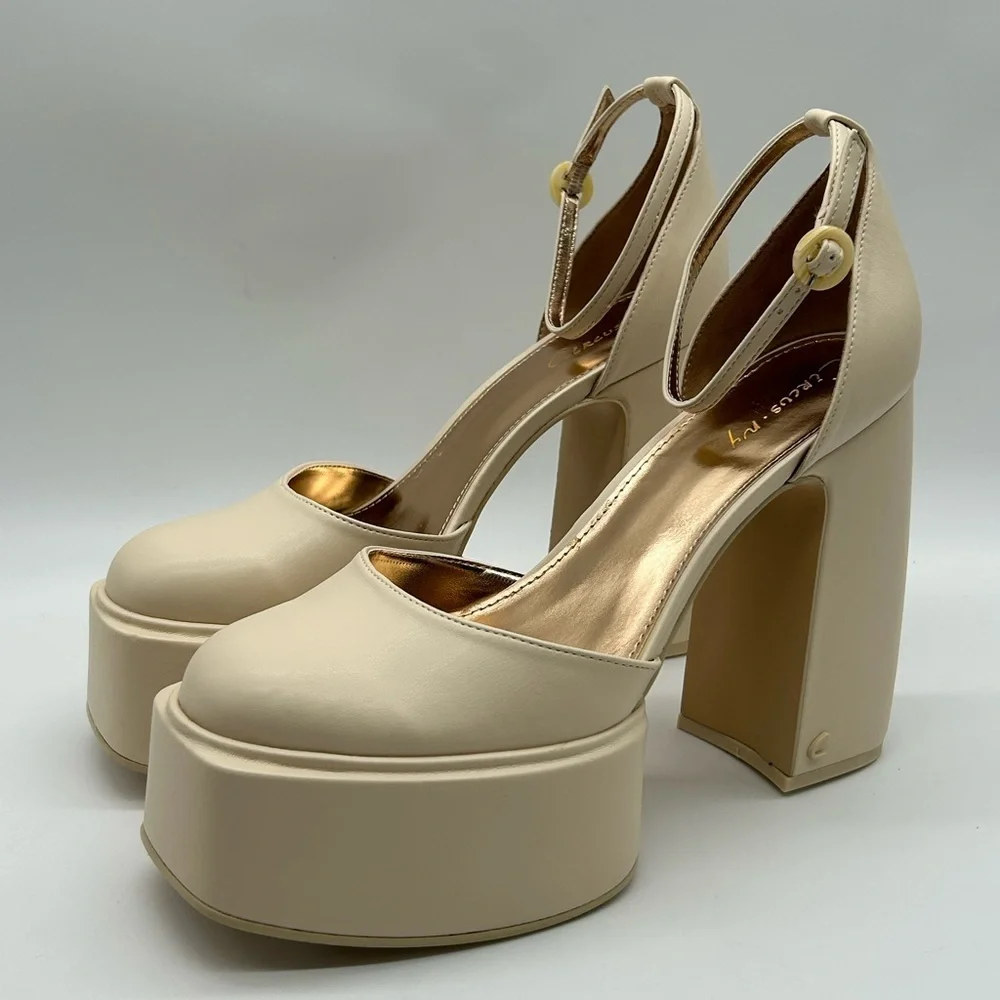 Circus by Sam Edelman Women’s Bailey Platform Heels Vanilla 10 M New With Box